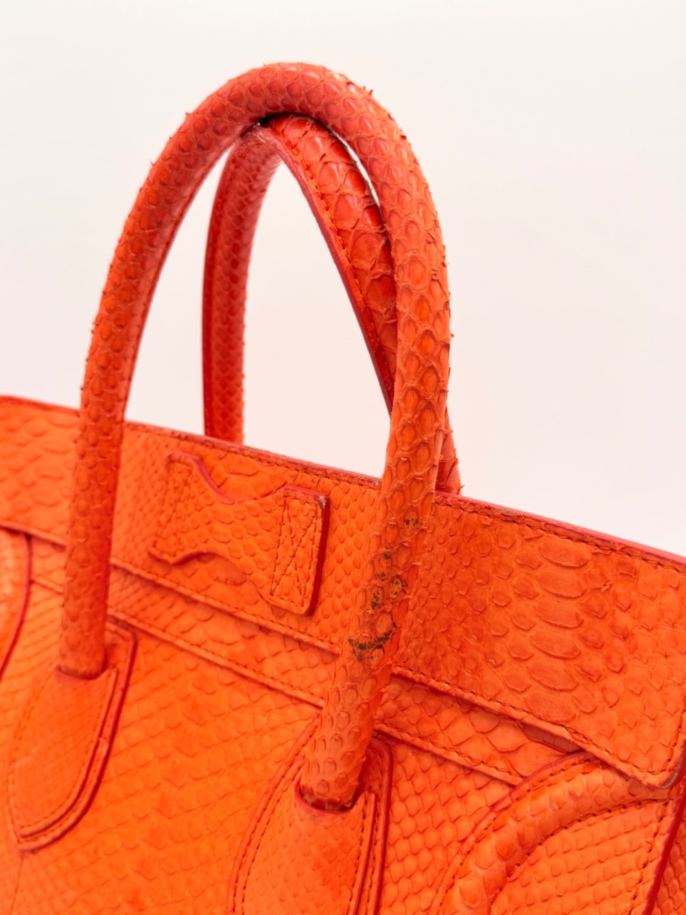 Céline Mini Luggage Tote — Orange Python - Picture 7 of 16